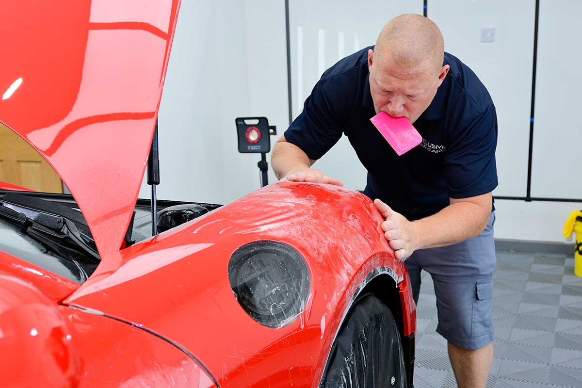 Porsche Cayman GT4 PPF Installation