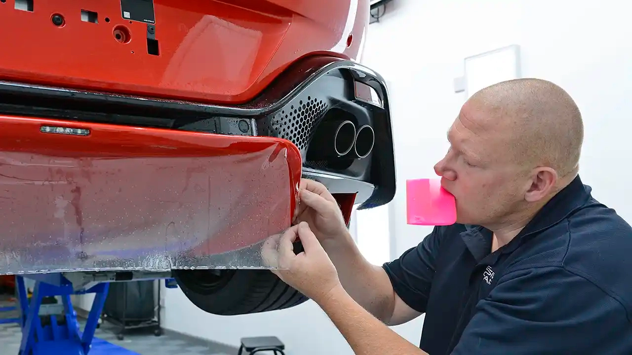 Aston Martin Vantage getting protected with Xpel PPF